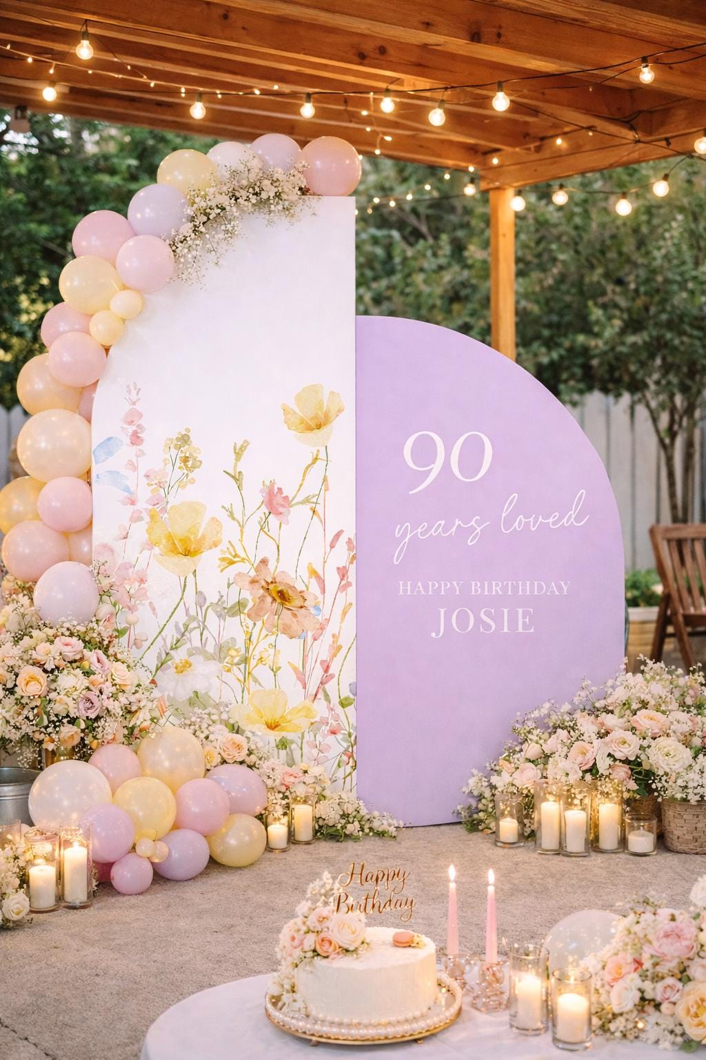 Custom Arch Birthday Backdrop, Floral Party Photo Prop