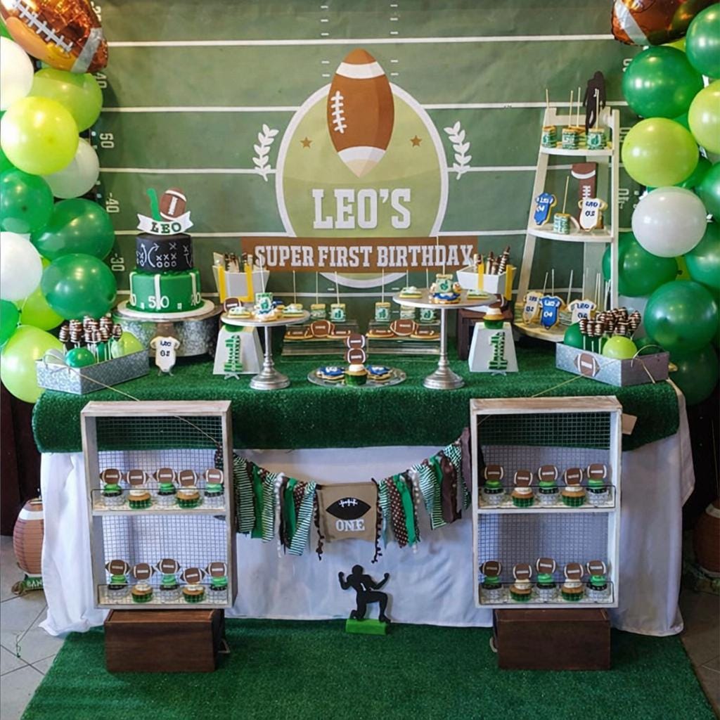 Super Bowl Football Party Backdrop, Custom Sports Banner