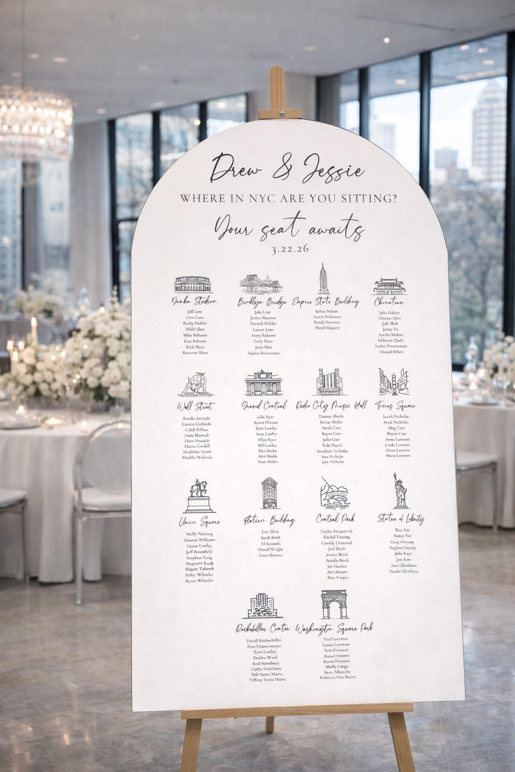 Travel-Themed Wedding Seating Chart Sign | Map Destinations (Digital or Printed)