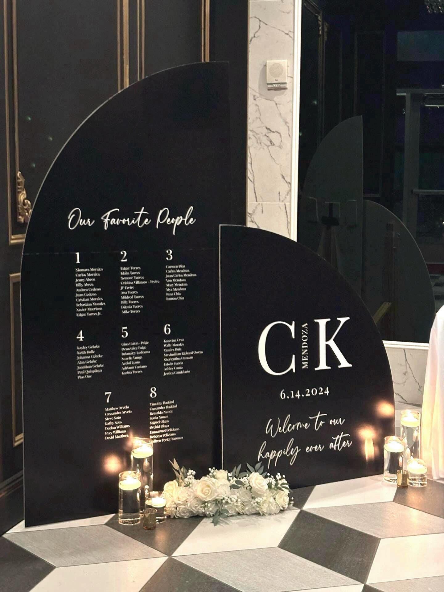 Arch Wedding Seating Chart, Custom Foam Board Panel