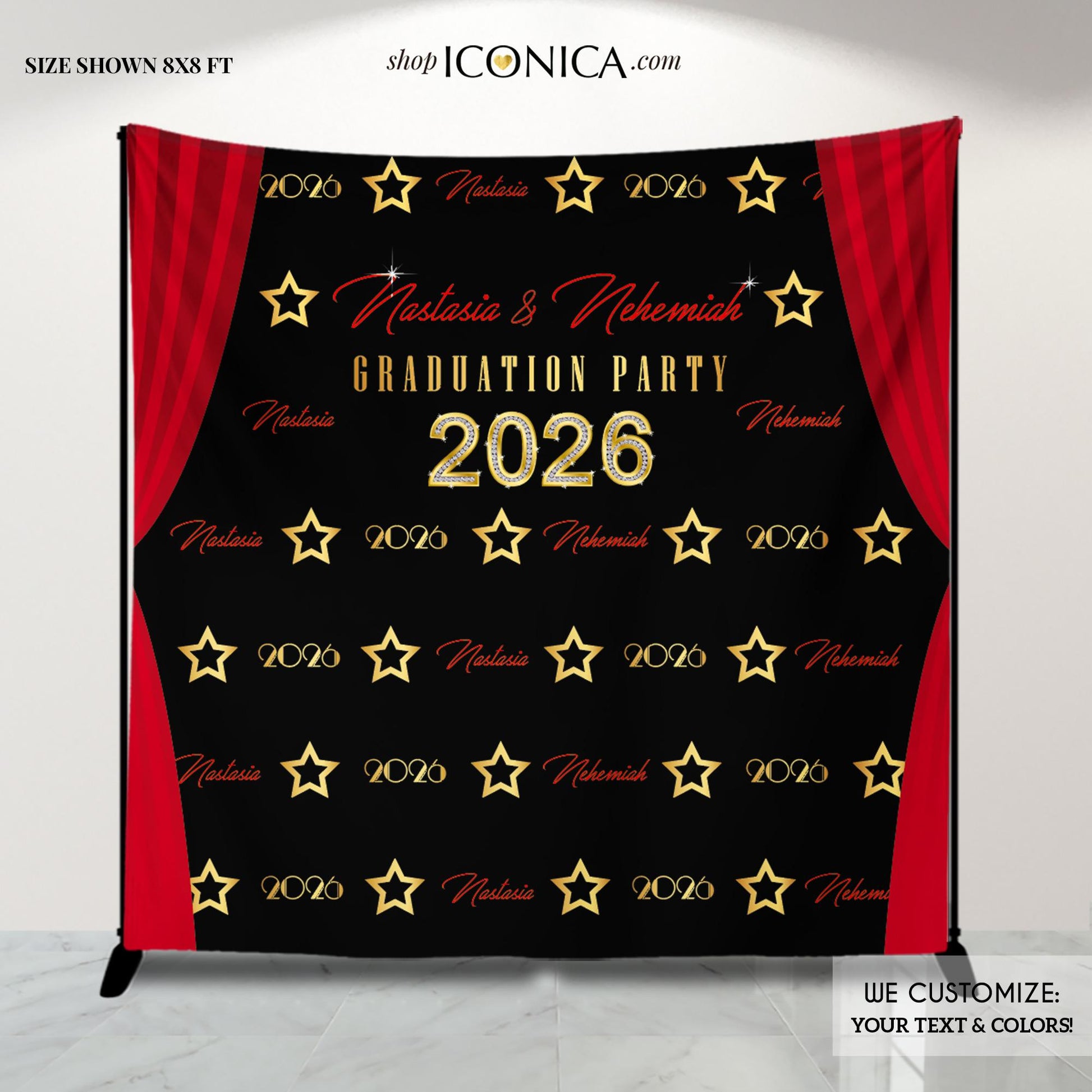 Personalized Hollywood Graduation Backdrop, Red Carpet Hollywood Theme