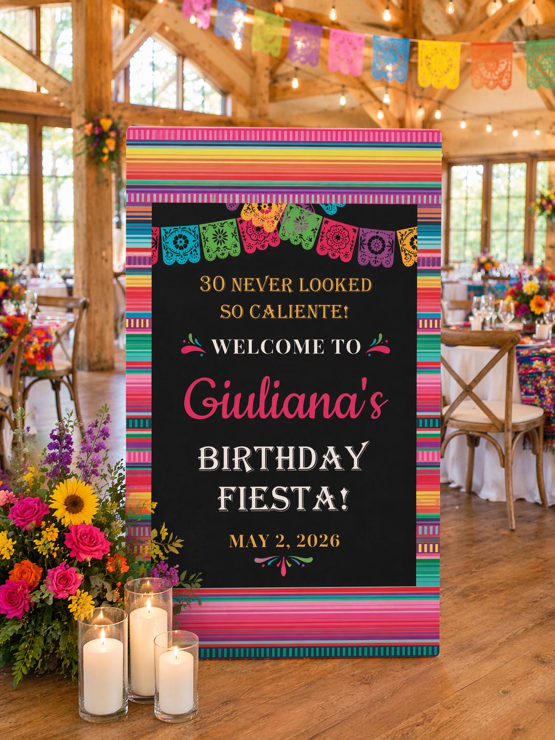 Custom Fiesta Welcome Sign, Cinco de Mayo Fiesta, Any Event