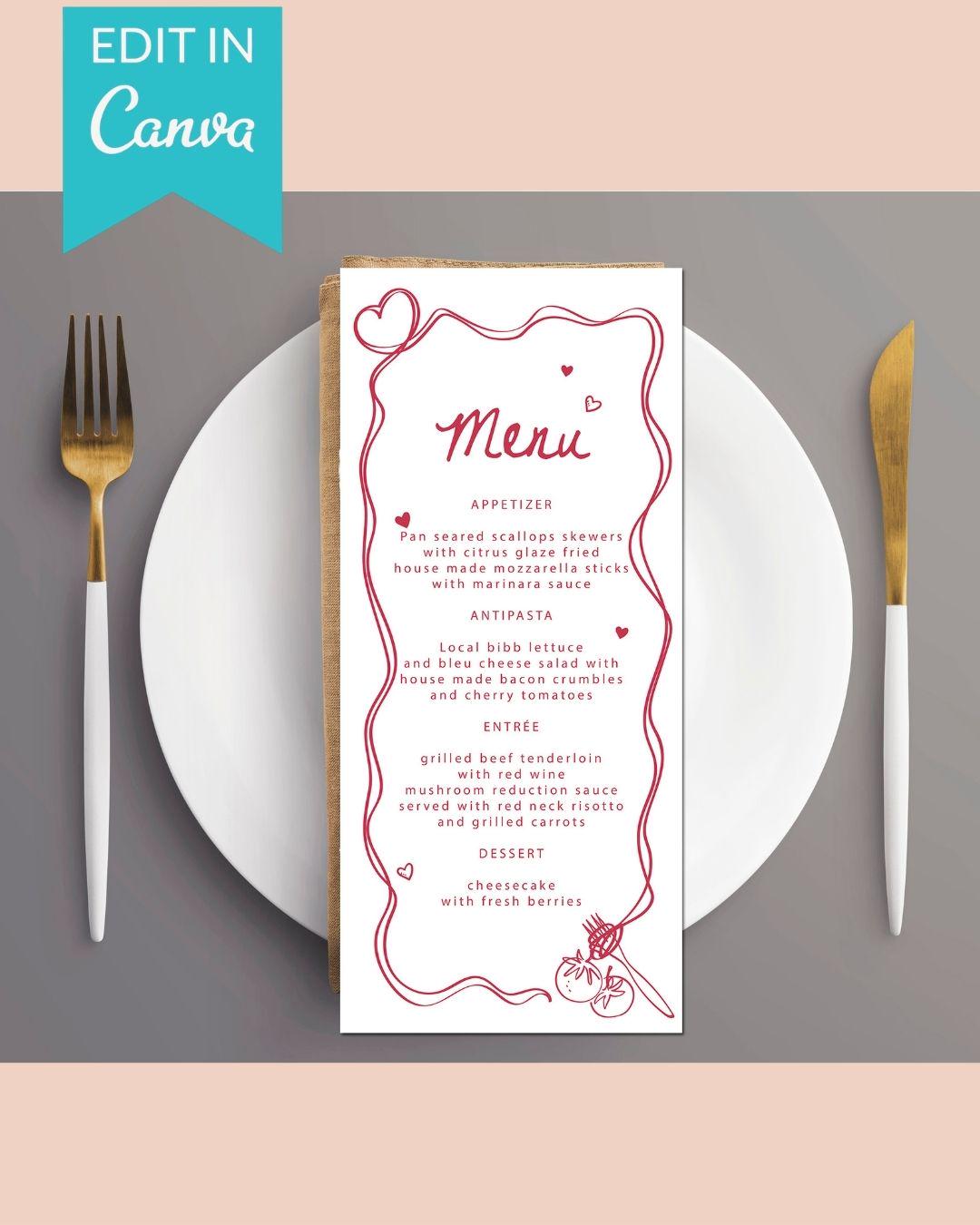 That’s Amore Menu Cards | Valentine’s Day Italian Party (Digital Download)