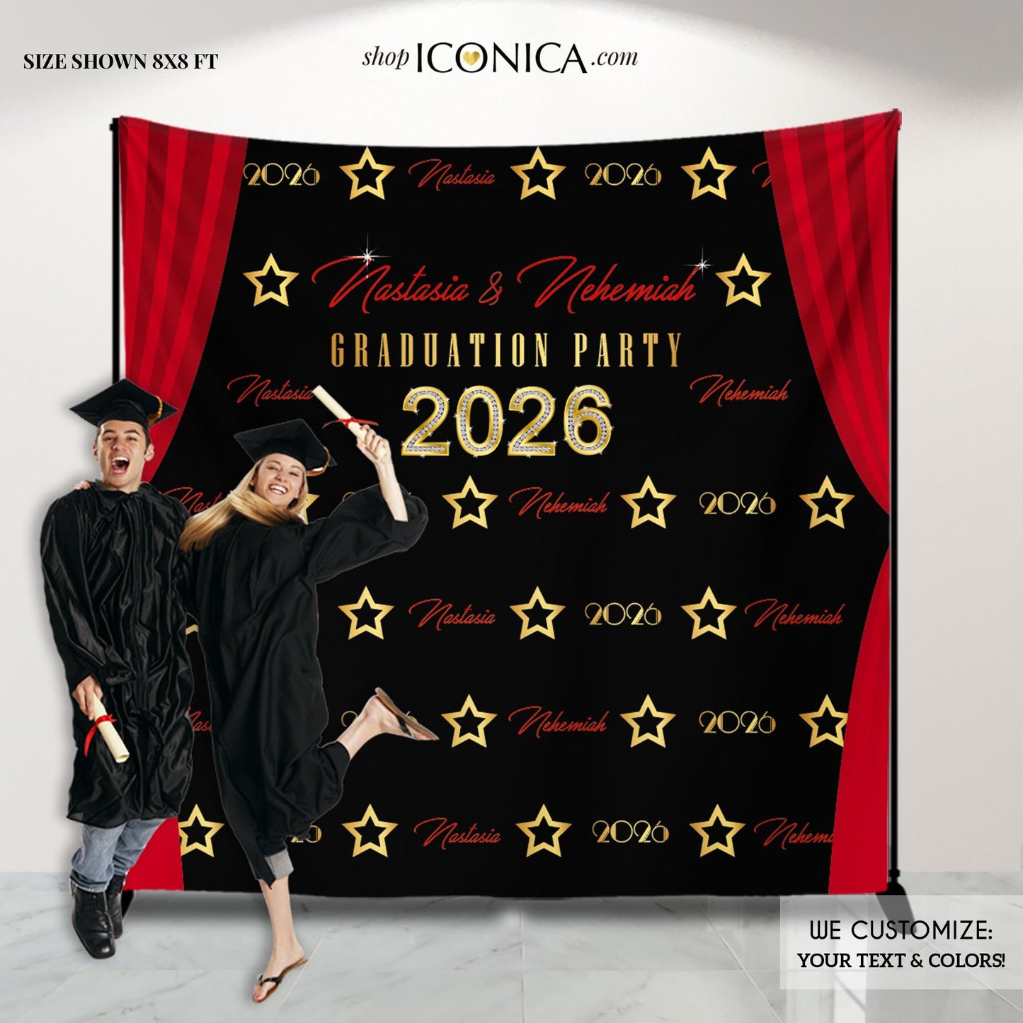 Personalized Hollywood Graduation Backdrop, Red Carpet Hollywood Theme