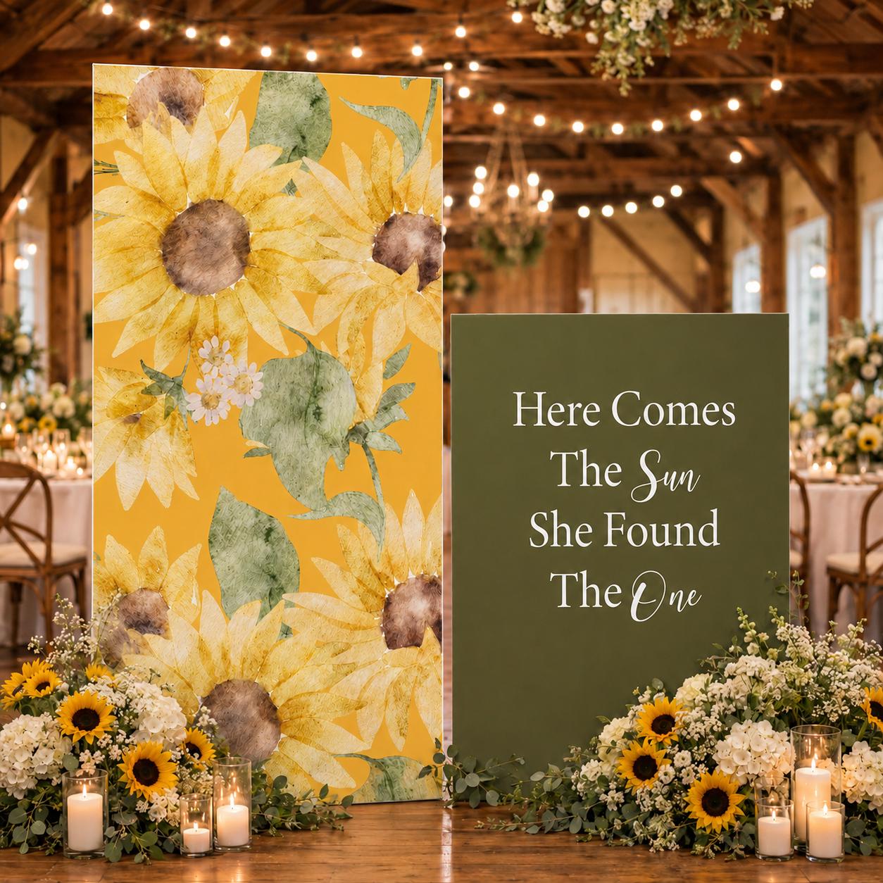 Bridal Shower Sunflower Backdrop, Welcome Sign Bride to Be Decor