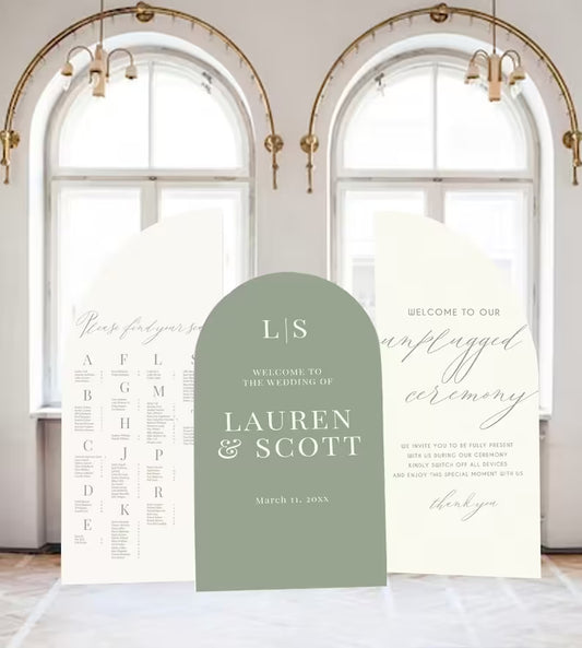 Large Wedding Seating Chart Arch Seating Chart Arched Panel with easel Entrance Sign Foam Board Custom text, color, Light Weight Indoor use