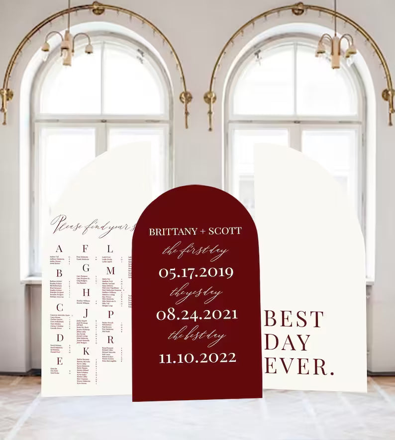 Arch Wedding Seating Chart Sign — Large Foam Board Display