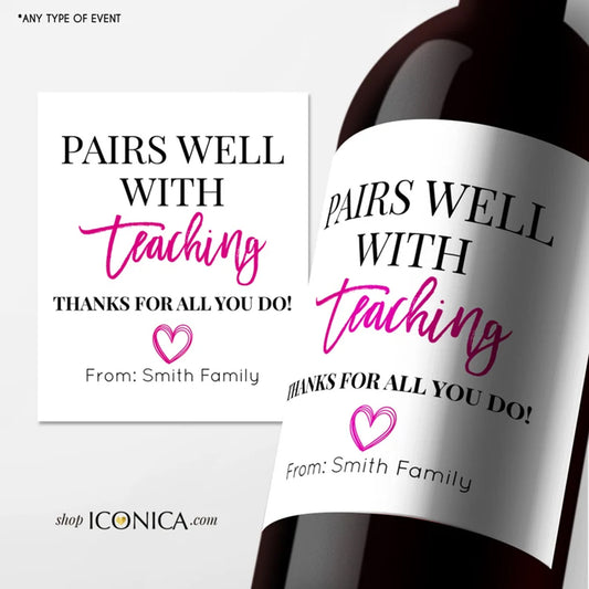 Teachers Gift Ideas Teacher wine gift,Back to School Gifts Ideas End of Summer Teacher Gift,Teacher Appreciation Gift Idea Custom Wine label