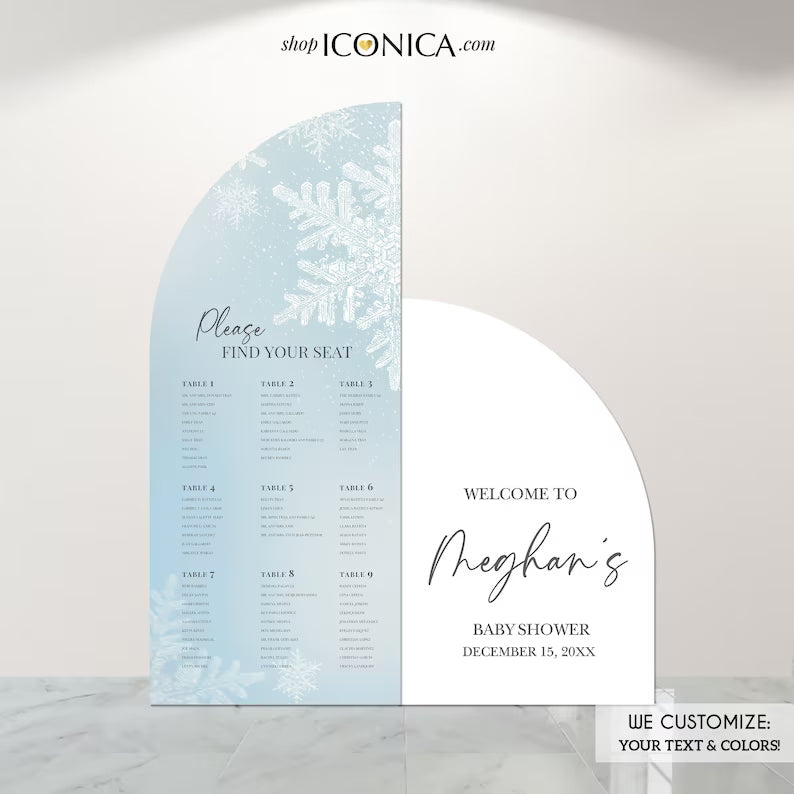 Arch Backdrop Winter Wonderland Backdrop Arch welcome Sign Wedding Bridal Shower,Engagement Party, any event,Custom Entrance Sign with easel