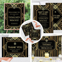 Load image into Gallery viewer, Roaring 20s Invitation and Decorations for Graduation, Great Gatsby Decorations,Roaring 20s Sign Banner Cards and Favor tags Set,1920s theme
