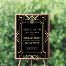 Load image into Gallery viewer, Graduation 2023 Decorations Great Gatsby Welcome Sign Gatsby Personalized Sign Roaring 20s Personalized Sign Roaring Twenties Poster
