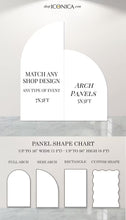 Load image into Gallery viewer, Arch Seating Chart Large Wedding Seating Chart Arched Panel with easel Entrance Sign Foam Board Custom text and colors Light Weight
