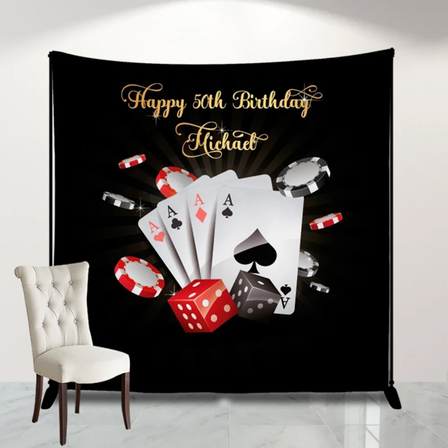 Casino Backdrop Graduation Party Personalized, Casino theme Prom party decorations, Casino Party Decor, Vegas Poker themed Backdrop