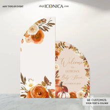 Load image into Gallery viewer, Arch Seating Chart welcome Sign Wedding Baby Shower or Bridal, any type of event, Arched Panel with easel Entrance Sign Foam Board
