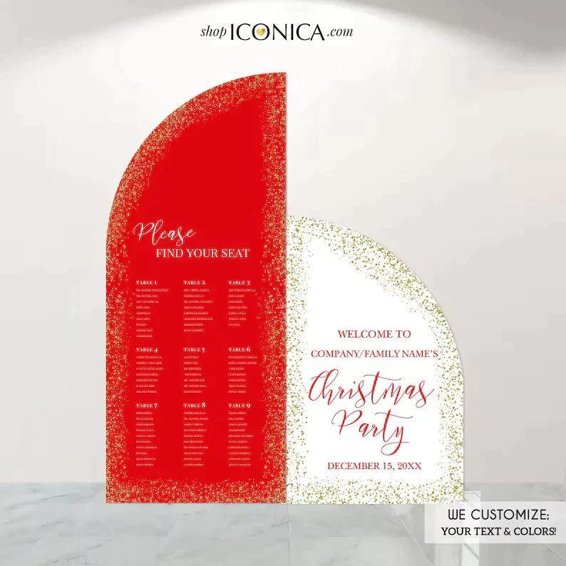 Arch Seating Chart Christmas Party Wedding Arch welcome Sign Custom Entrance Sign with easel Bridal Shower,Engagement Party or any event