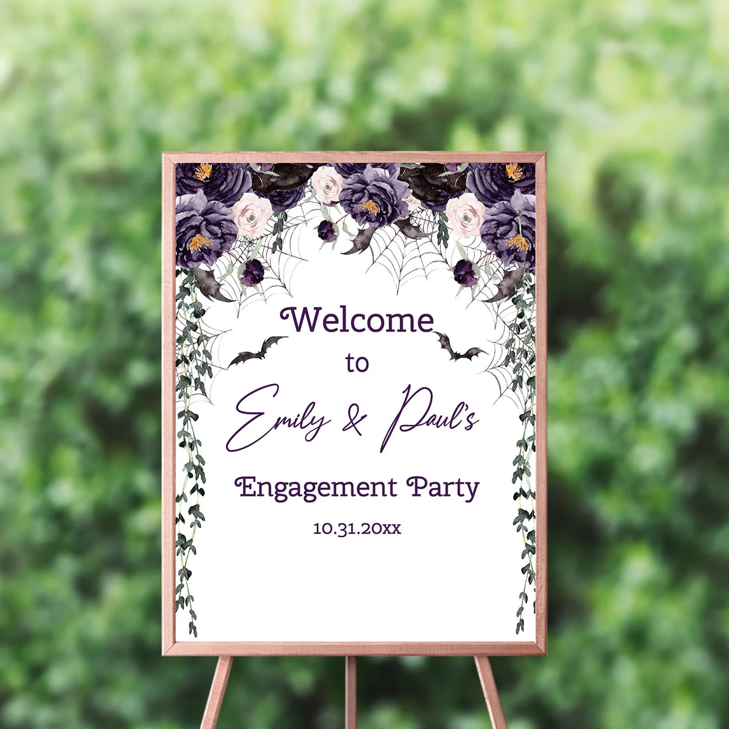 Till Death Do Us Part Gothic Invitation, Halloween Engagement Party Invitations, Halloween Party Cards and Decorations