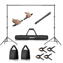 Load image into Gallery viewer, EMART Photo Video Studio 10Ft Adjustable Background Stand Backdrop Support System Kit with Carry Bag
