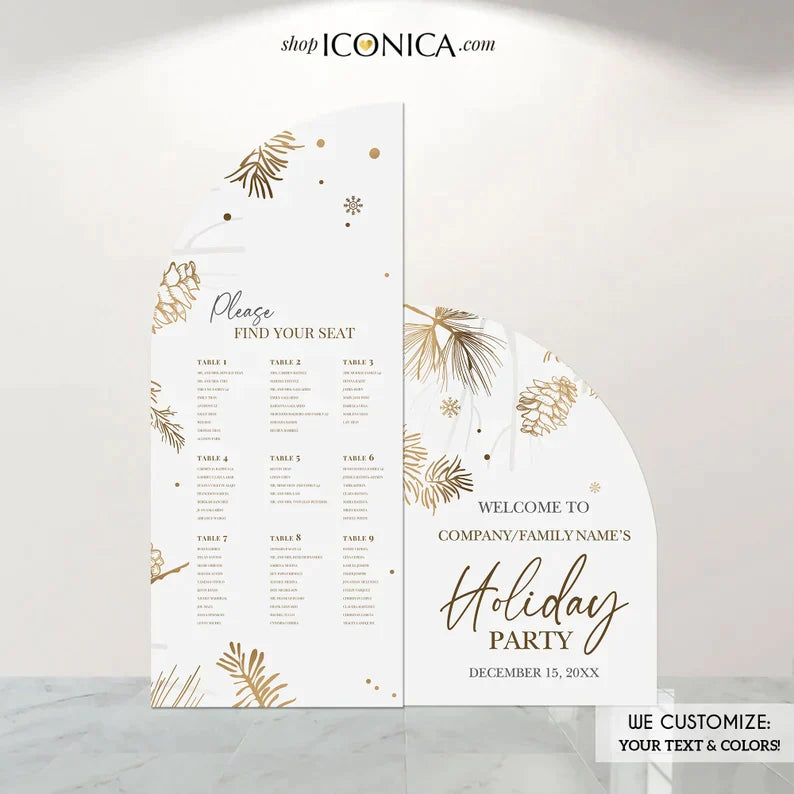Arch Seating Chart Christmas Party Wedding Arch welcome Sign Custom Entrance Sign with easel Bridal Shower,Engagement Party or any event