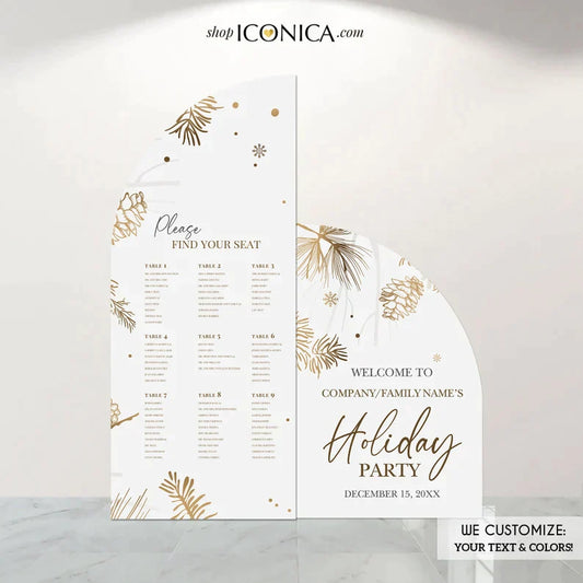 Arch Seating Chart Christmas Party Wedding Arch welcome Sign Custom Entrance Sign with easel Bridal Shower,Engagement Party or any event