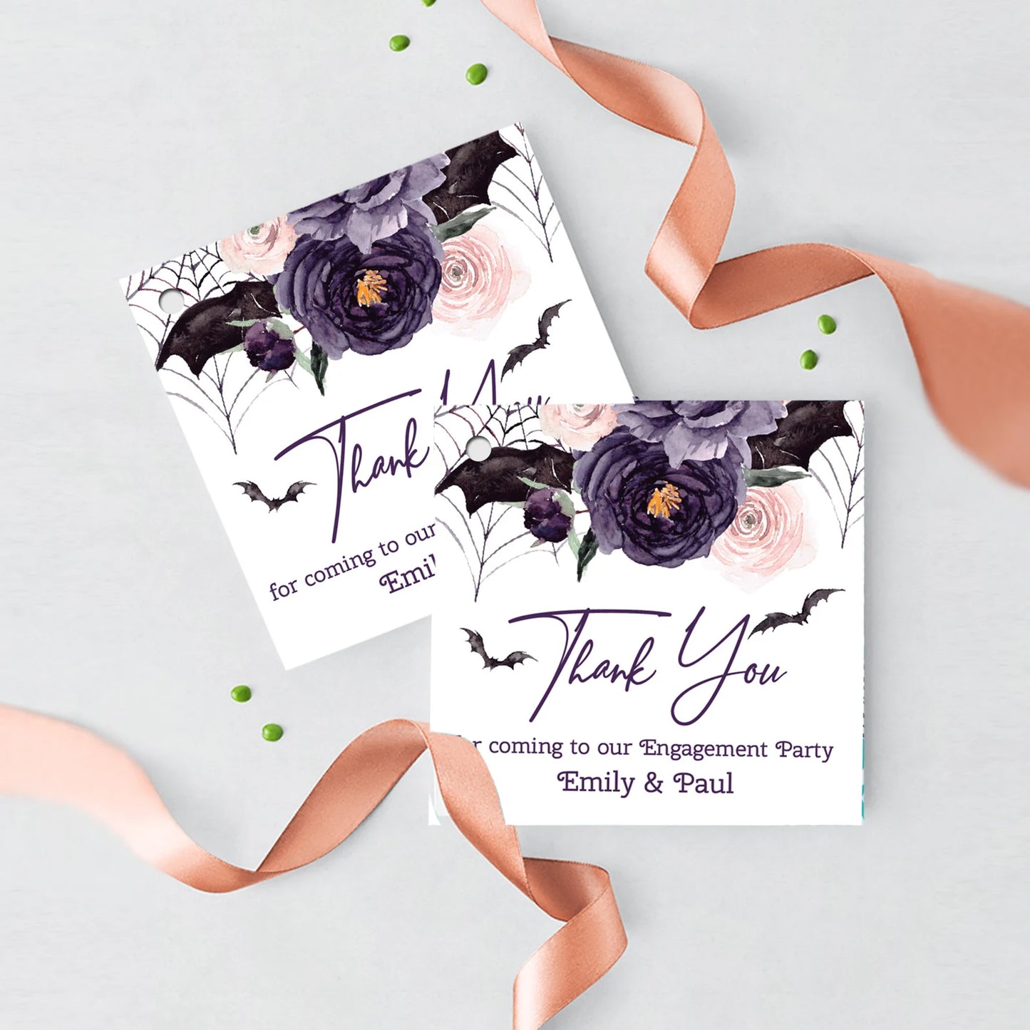 Till Death Do Us Part Gothic Invitation, Halloween Engagement Party Invitations, Halloween Party Cards and Decorations