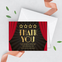 Load image into Gallery viewer, Hollywood Theme party Invitation and Decorations for Graduation, Movie Red Carpet Decorations,Hollywood Sign Banner Cards and Favor tags Set
