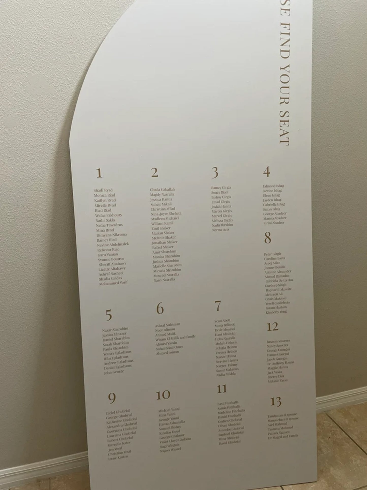 Arch Seating Chart Wedding, Large seating chart, Seating Chart Arched Panel with easel Entrance Sign Foam Board Custom text and color Light Weight Indoor use