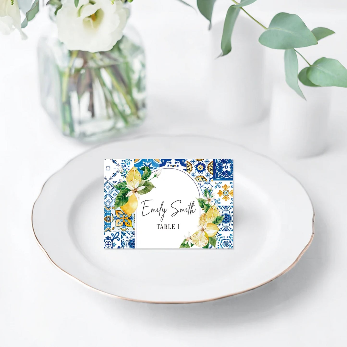 Tuscan Lemon Menu Card Printed Menus, Positano Menus for Birthday, Weddings or any event, Mediterranean menu cards, Amalfi theme party