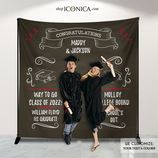 Graduation Photo Backdrop 2023 Personalized,Class of 2023 Virtual Graduation,Graduation Step and Repeat,Graduation Party Banner, Grad Party