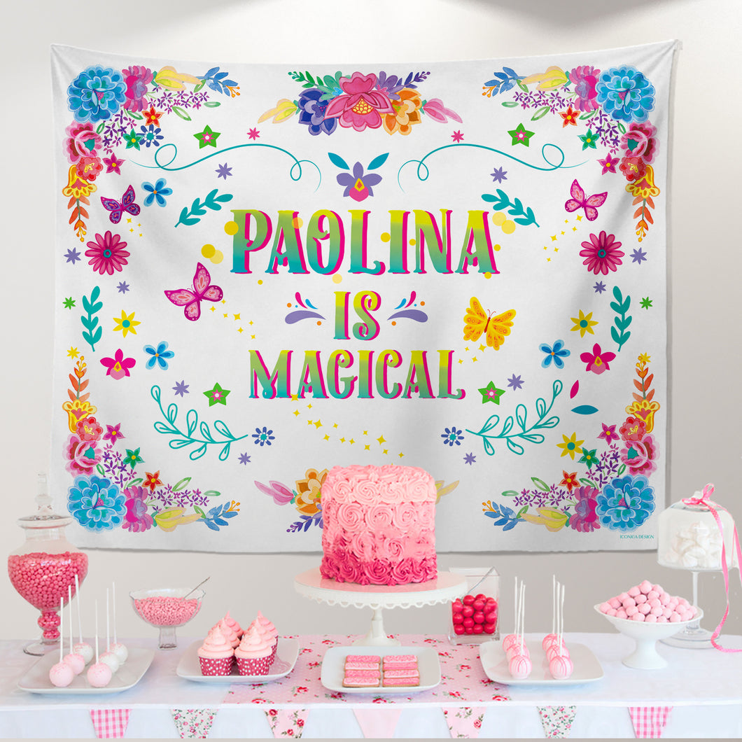 Magical Birthday Backdrop Fabric with Encanto, Magical Birthday Party Kids