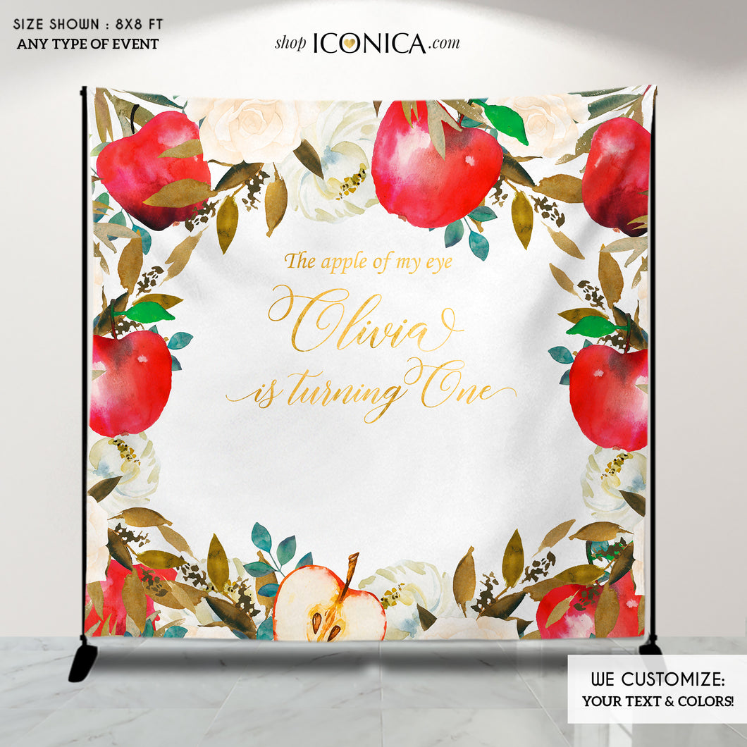 Apple of my eye Backdrop Apple Backdrop Personalized Fall Party Backdrop Fruit Party Photo Booth {Apple of my eye Collection}