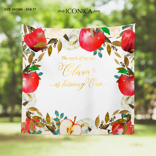 Apple of my eye Backdrop Apple Backdrop Personalized Fall Party Backdrop Fruit Party Photo Booth {Apple of my eye Collection}