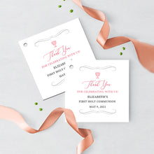 Load image into Gallery viewer, First Communion Invitation Girl Elegant Event Paper Set, Classic and Simple Chalice and Doves Communion Collection, Any Religious Event
