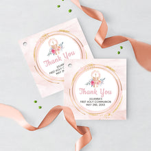 Load image into Gallery viewer, First Communion Invitation Girl Elegant Communion Decorations for Girl Event Paper Set, Pink Gold Chalice Floral Watercolor Design
