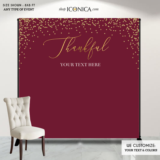 Burgundy Thanksgiving Decor, Thanksgiving Backdrop,Thanksgiving Dinner,Thanksgiving Feast Banner, Printed vinyl Banner, Ready to Ship