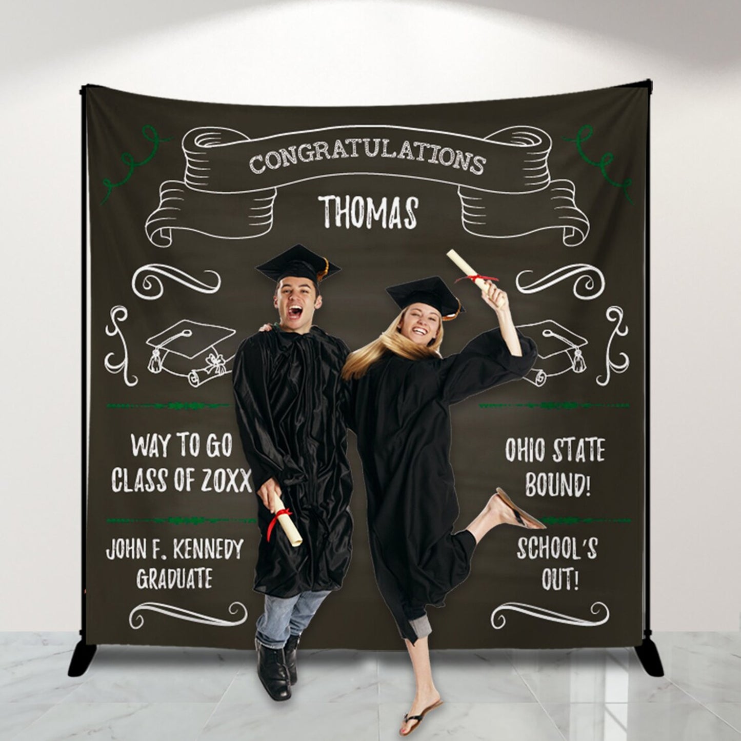 Graduation Photo Backdrop 2023 Personalized,Class of 2023 Virtual Graduation,Graduation Step and Repeat,Graduation Party Banner, Grad Party