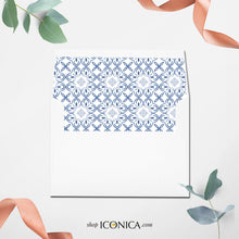 Load image into Gallery viewer, Wedding Invitation Blue Tiles Floral Invitation Shower Invitations Printed Cards Toscana Collection
