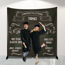 Load image into Gallery viewer, Graduation Photo Backdrop 2023 Personalized,Class of 2023 Virtual Graduation,Graduation Step and Repeat,Graduation Party Banner, Grad Party
