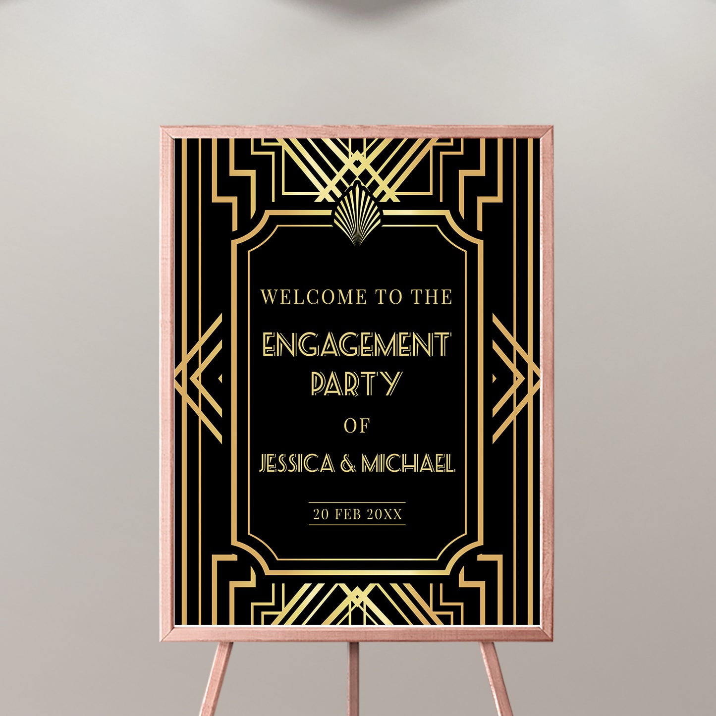 Great Gatsby Welcome Sign Gatsby Personalized Sign Engagement Party Roaring 20s Personalized Sign Roaring Twenties Poster{Gatsby Collection}