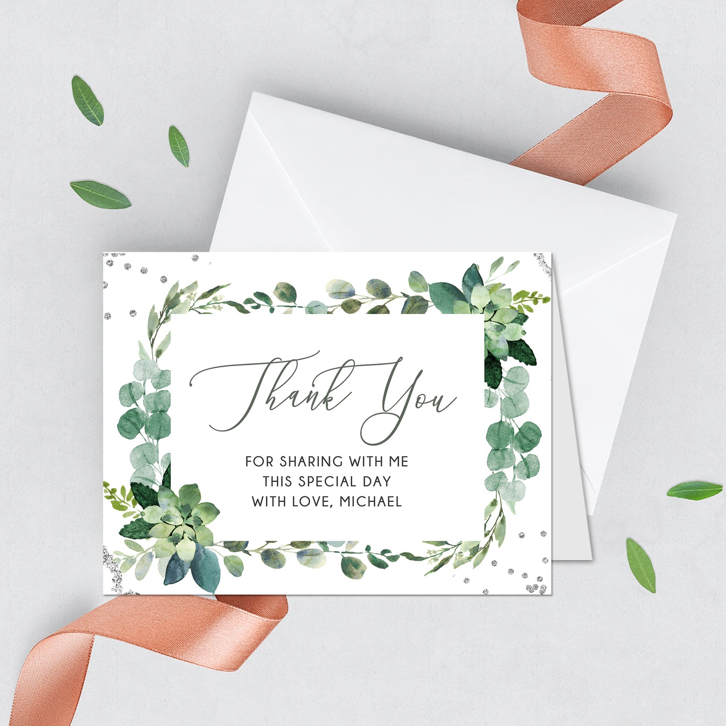 First Communion Invitation Boy or Girl Elegant First Communion Decorations Event Paper Set, Greenery Simple and Elegant Collection