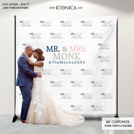 Photo Booth Backdrop, Custom Step And Repeat Backdrop, Engagement Party Banner, Wedding Backdrop Red Carpet, Printed BWD0014