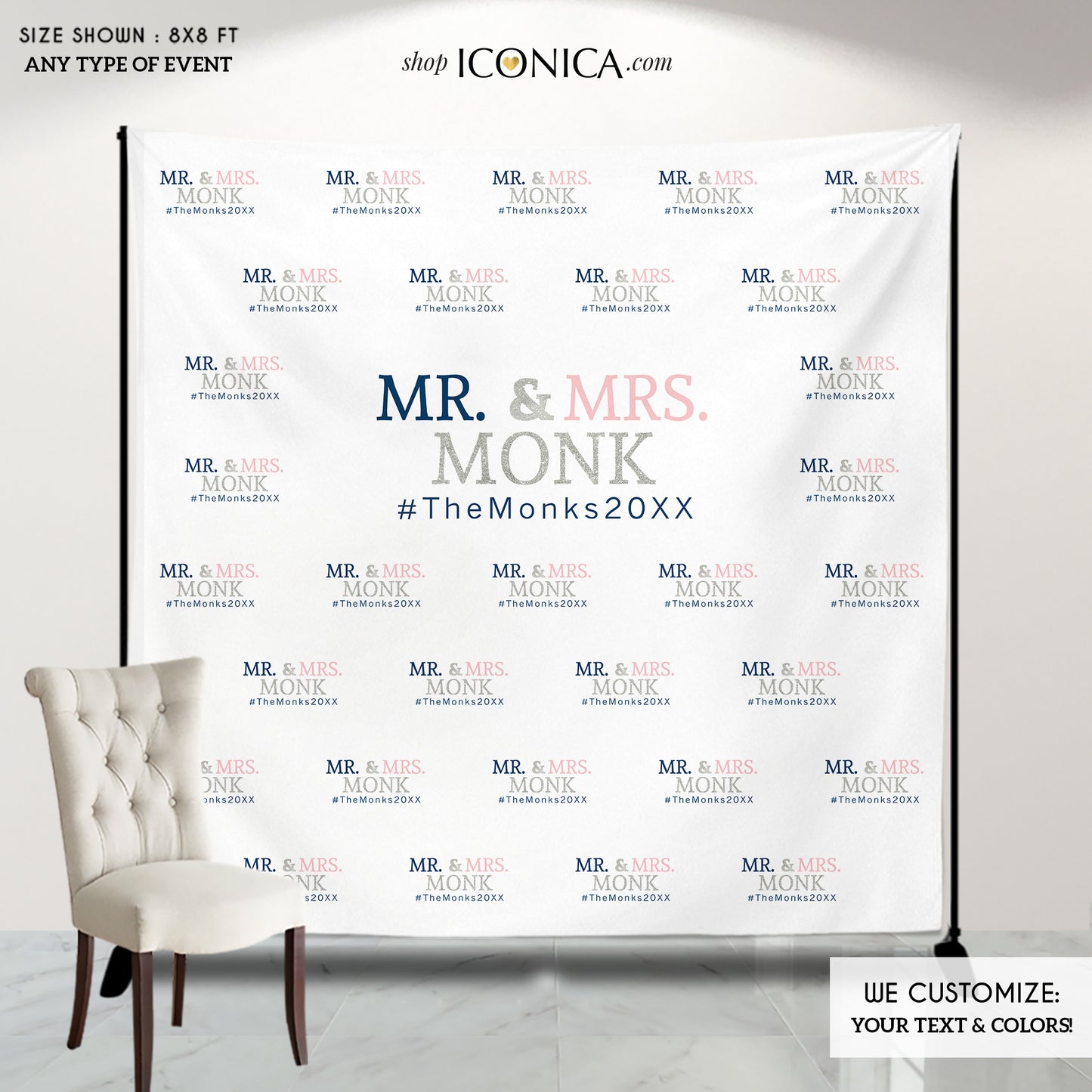 Photo Booth Backdrop, Custom Step And Repeat Backdrop, Engagement Party Banner, Wedding Backdrop Red Carpet, Printed BWD0014