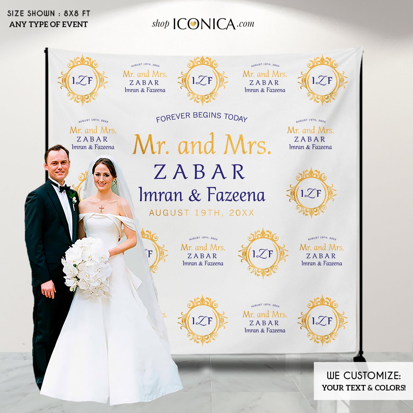 Wedding Photo Booth Backdrop, Custom Step And Repeat Backdrop, Engagement Party Banner, Wedding Backdrop, Printed BWD0011