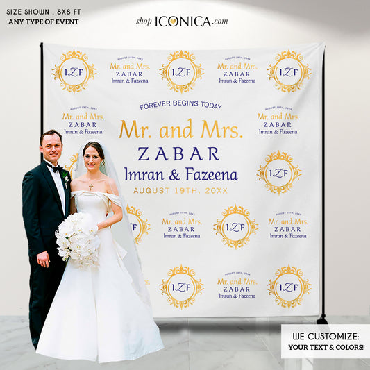 Wedding Photo Booth Backdrop, Custom Step And Repeat Backdrop, Engagement Party Banner, Wedding Backdrop, Printed BWD0011