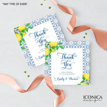 Load image into Gallery viewer, Wedding Invitation Blue Tiles Floral Invitation Shower Invitations Printed Cards Toscana Collection

