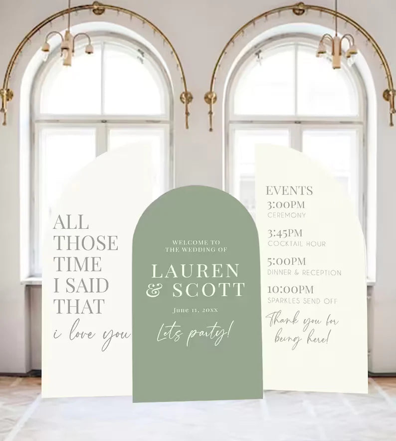 Wedding Arch Entrance Sign — Custom Foam Board with Easel
