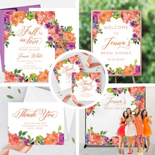 Load image into Gallery viewer, Fall in Love Bridal Shower Invitation,Fall Engagement party invitation,Floral Thanksgiving invitation,Fall dinner party Invite { Jenna }
