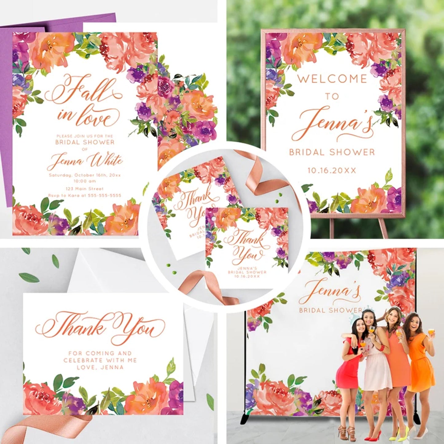 Pumpkin First Birthday Invitation, Fall in Love Bridal Shower Invitation,Fall Engagement party invitation,Floral Thanksgiving invitation