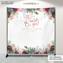 Load image into Gallery viewer, Bridal shower backdrop Floral backdrop Vinyl Wedding Backdrop Shower Photo Backdrop Engagement Party Banner Wedding Shower{Wish Collection}
