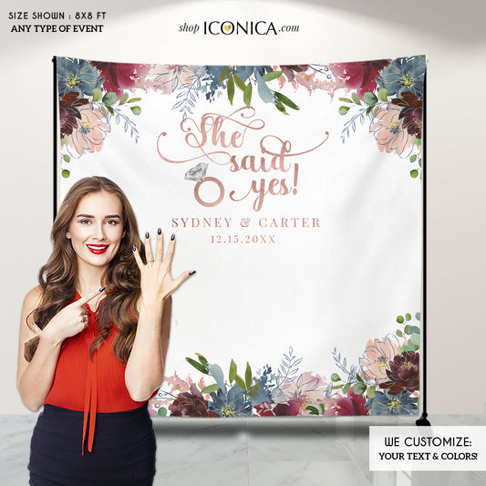 Bridal shower backdrop Floral backdrop Vinyl Wedding Backdrop Shower Photo Backdrop Engagement Party Banner Wedding Shower{Wish Collection}