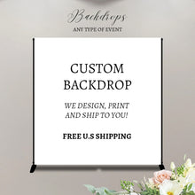 Load image into Gallery viewer, Custom Backdrop, Printed and Shipped Photo Backdrop, Any Color, Any Party Theme, Birthday Parties,Showers,Weddings,Corporate, A la carte
